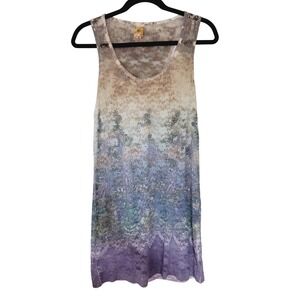 Ginger G Ombre Lace Sheer Dress Mesh Y2K Fairy 90s Witchy Grunge Womens L